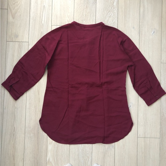 Uniqlo 1/2 Long Sleeve Blouse in Maroon Women’s Size S - Picture 9 of 12